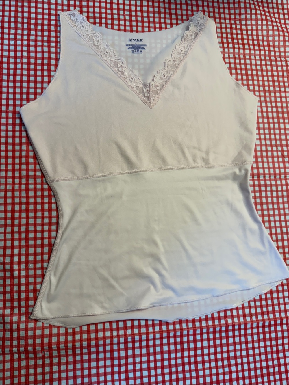 SPANX Pink Lace-Trim Shaping Tank Top